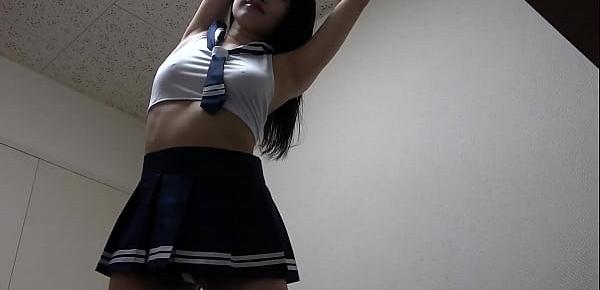  Yua Takanash with School Uniform Undressing in Her Room
